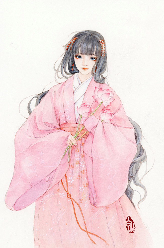 〔 古风水彩美人 〕 白岫 绘