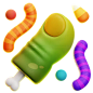Snake Candies With Zombie Finger  3D Icon