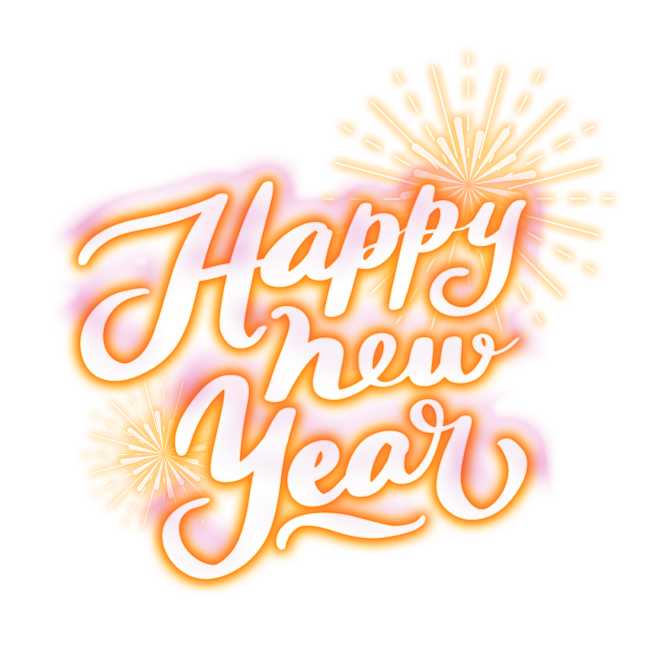 霓虹灯发光happynewyear