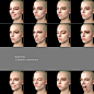 Riona's Expressions, Mark Florquin : Riona's head morph overview. The've been made with a cross-polarized light photogrammetry rig.