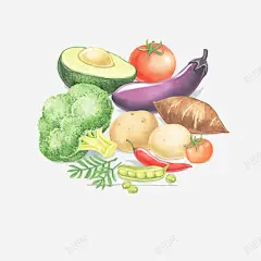 彩绘食物蔬菜瓜果 设计图片 免费下载 页面网页 平面电商 创意素材