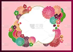 Japanese pattern hand-drawn flower background mate