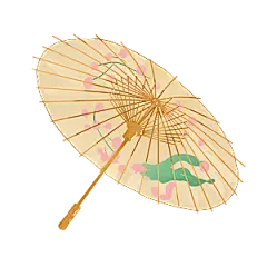 中国古风油纸伞卡通手绘油纸伞雨伞