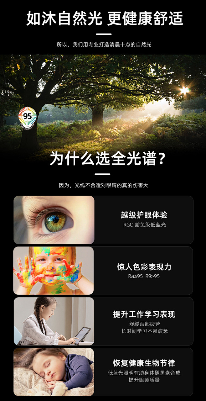 全光谱客厅吊灯高显防眩射灯无主灯环形现代...
