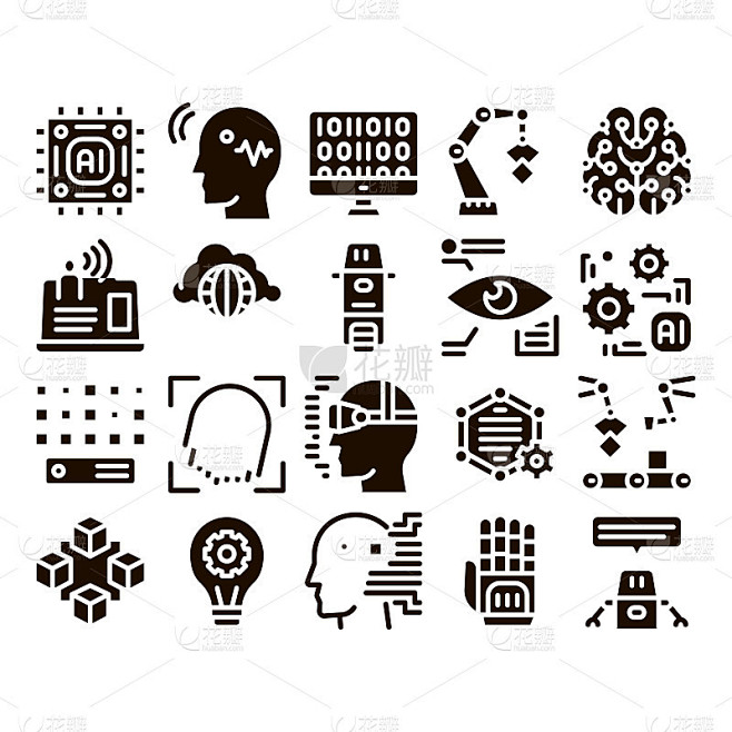 人工智能矢量瘦图标集