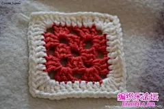 钩针方形图案“钻石”花