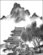 工笔画线描山水画谱（楼阁篇）
