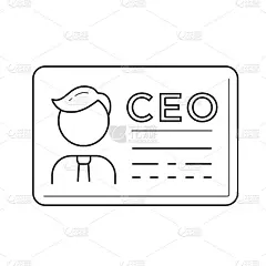 CEO名片矢量线图标