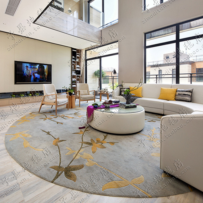 欧式美式中式样板间圆形地毯客厅茶几沙发 ...