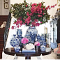 Pink and blue and white: 