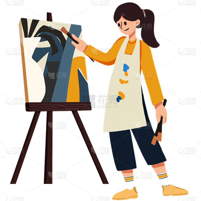 手绘-行业人物形象插画-画家