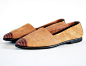vintage UNISA 肉桂色纹理 磨砂皮懒人鞋 