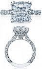 Glamorous diamond engagement ring from Tacoris RoyalT collection. Via Diamonds in the Library.: