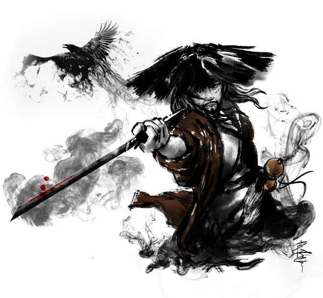 在下画了几张水墨风的图客官可有兴趣看图武侠吧百度贴吧