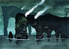 每一座孤岛，都有深海拥抱。来自法国插画师Duque yvan的孤岛系列主题插画。作者更多作品戳→instagram.com/yvanduque  小编@水羊