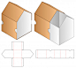 异形包装盒刀版展开图模板矢量图素材