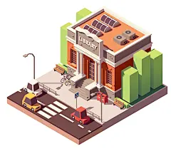2.5d立体AI游戏城市街景商店模型交通生活建筑矢量UI设计素材K105-淘宝网
