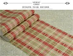 米冠 英伦格子无纺布墙纸 美式乡村 儿童卧室客厅书房苏格兰壁纸-tmall.com天猫