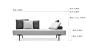 Sofa T三人座左靠背沙发效果图