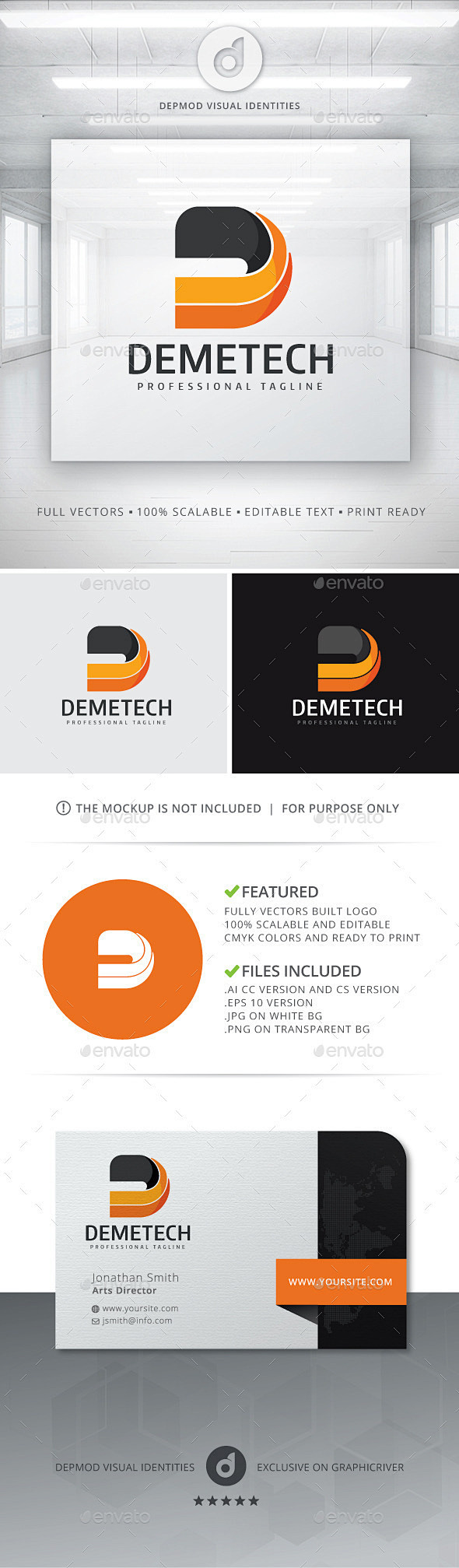 Demetech标志,字母标志模板Dem...
