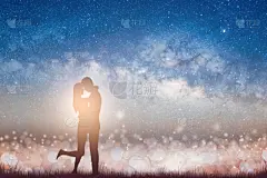 天空,异性恋,梵高星空,坠入爱河,银河系,星星,伴侣,夜晚,夏天,亲昵