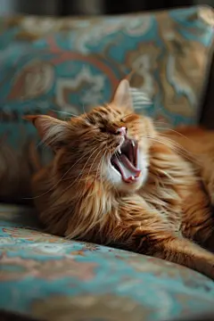 灵巧的纯种缅因猫宠物摄影图片
