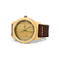 SALE Real WOOD Minimalist Watch - Made from Maple Wood and Dark Leather Calfskin Strap