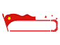国庆标题框红色旗织鸽子边框PNG素材