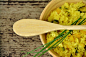Brown Wooden Spoon on Bowl