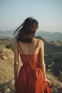 遥望远方趣味女生背影