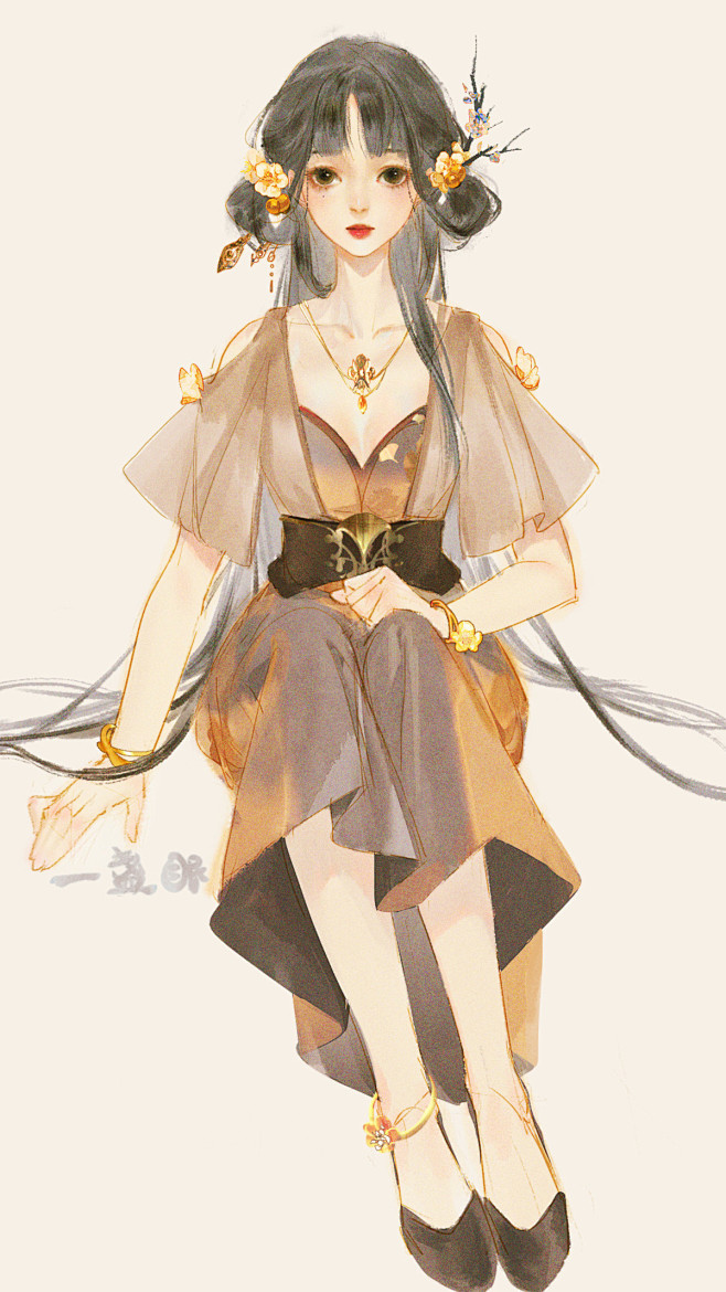 端庄.jpg_一盏眠__插画师作品_涂鸦...