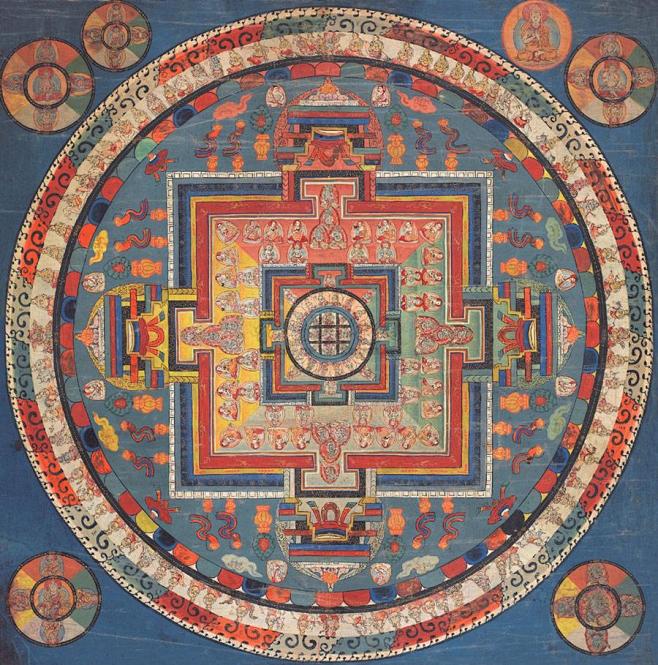 清藏密五部十六菩萨曼荼罗唐卡jpg900909