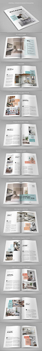 Minimal Interior Design Magazine Template InDesign INDD - 24 Custom Pages