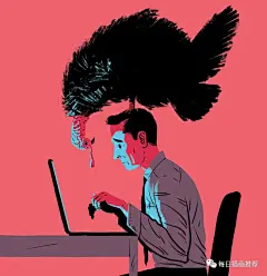 苏格兰Paul Blow的社论插画 : 想要快速查找灵感？置顶公众号保罗的作品受到很多粉丝的追捧：也许是由于他的风格让人联想到漫画书，演唱会海报和专