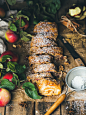 Apple strudel cake with cinnamon, sugar powder and fresh apples by Anna Ivanova on 500px