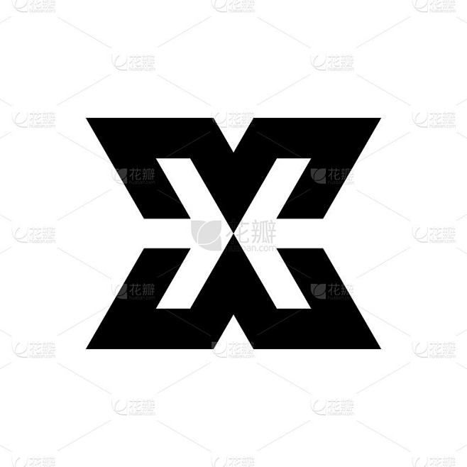 字母X的标志。图标设计