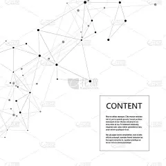 几何抽象矢量插图。技术背景，有连接线和点