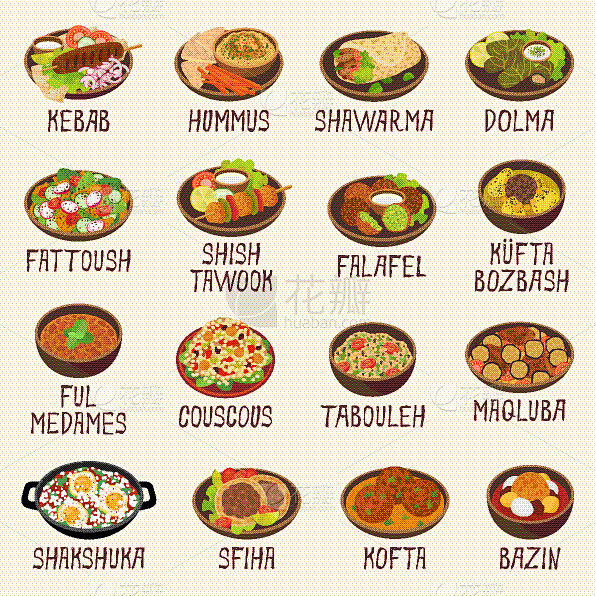 阿拉伯风格,食品,计算机图标,中东食物,...