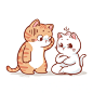 亲吻猫咪情侣头像