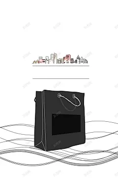 白底城市手绘纸袋海报背景高清素材 城市 展板 开心 海报 简约 素材 纸袋 线描 购物袋 背景 设计图片 免费下载 页面网页 平面电商 创意素材