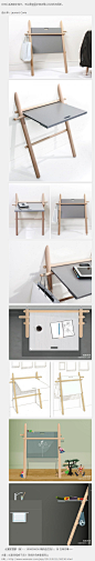 创意伸缩桌子设计 单板斜倚桌靠墙而立-唯美系网
