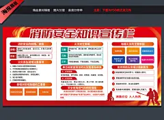9编号 消防安全知识教育展板社区街道普及消防知识海报三折页展架PSD素材 - 广告素材站