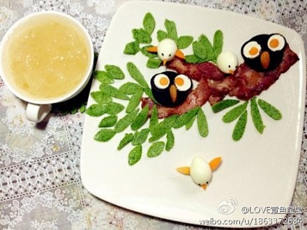 章鱼的早餐。培根+青菜鸡蛋煎饼+鹌鹑蛋+...