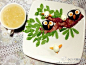 章鱼的早餐。培根+青菜鸡蛋煎饼+鹌鹑蛋+奥利奥饼干+银耳汤。