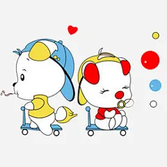 手绘玩耍的小狗免抠图
