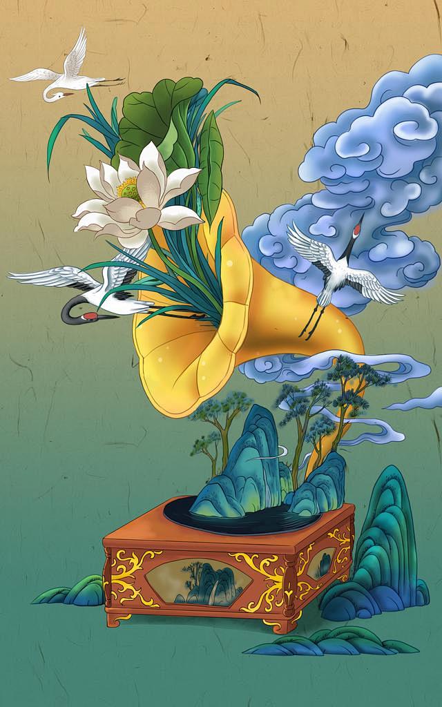 插画2017最美古典音乐插画来自插画师豆哥大神佳作中国