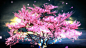 粉色荧光樱花树 花瓣飞舞 高端婚礼LED大屏幕背景视频VJ素材-淘宝网