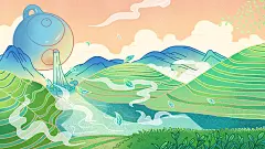 千库网_中国风手绘国潮茶叶插画_插画编号101792