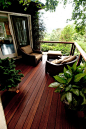 Wood deck, love the dark wood of this deck.