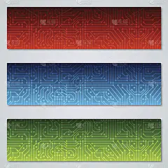 数字电路横幅矢量模板